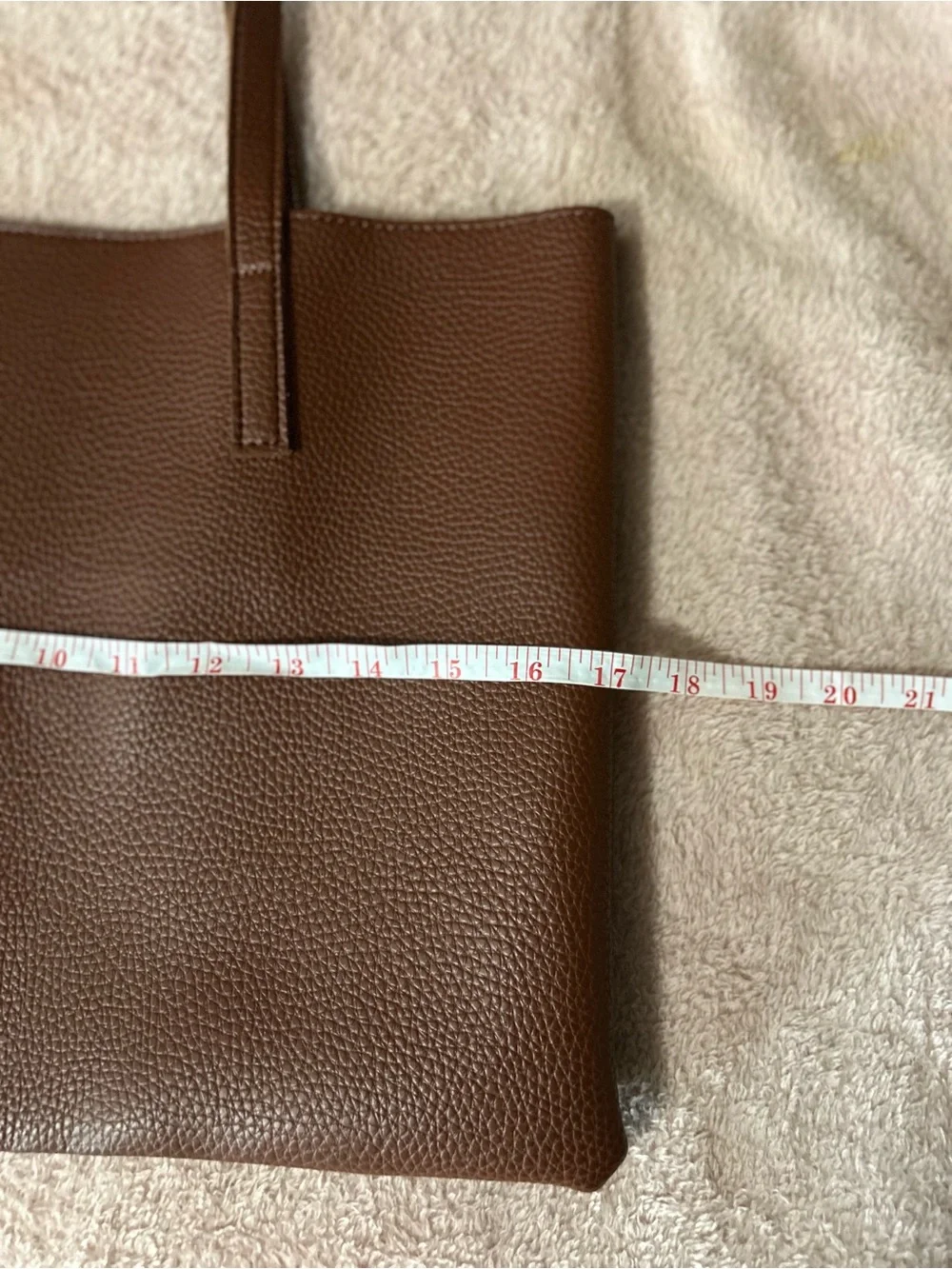 Vince Camuto Brown Pebbled Tote Laptop Bag Large Minimalist Work Tote